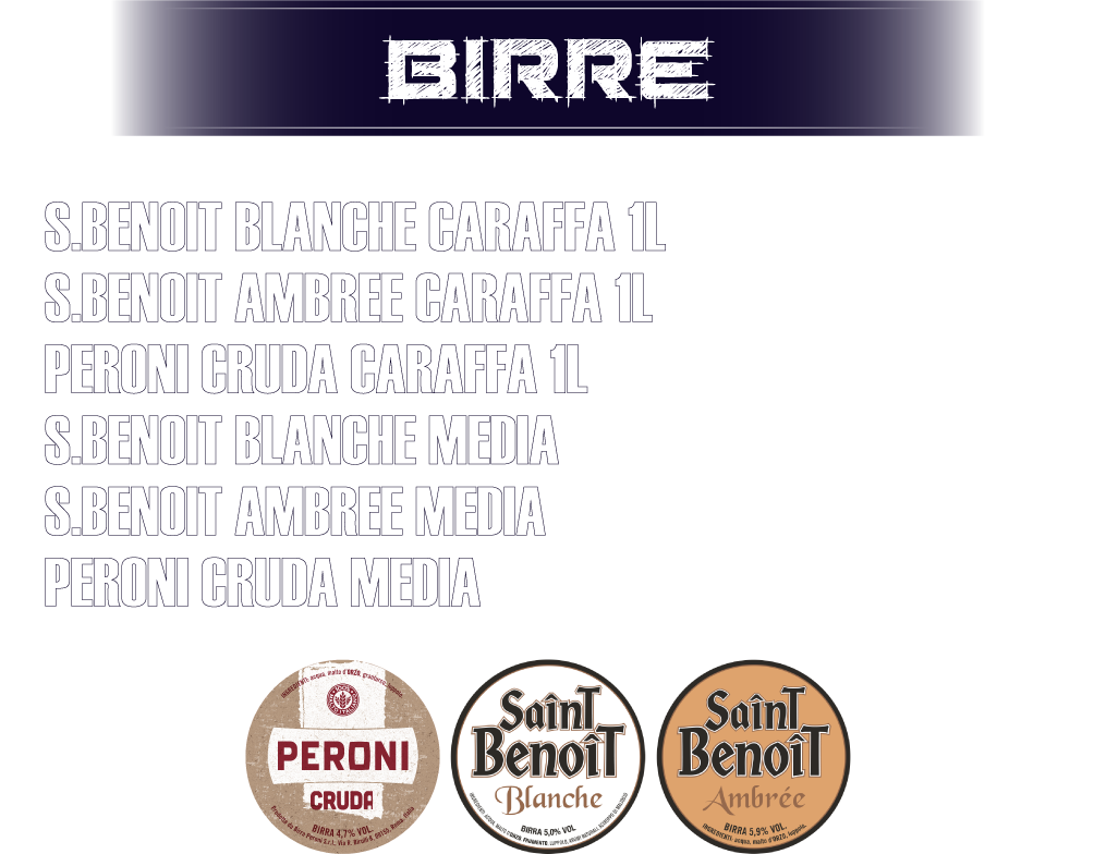 oops.. qualcosa è andato storto nel caricamento del menu'. Perdonaci :( 